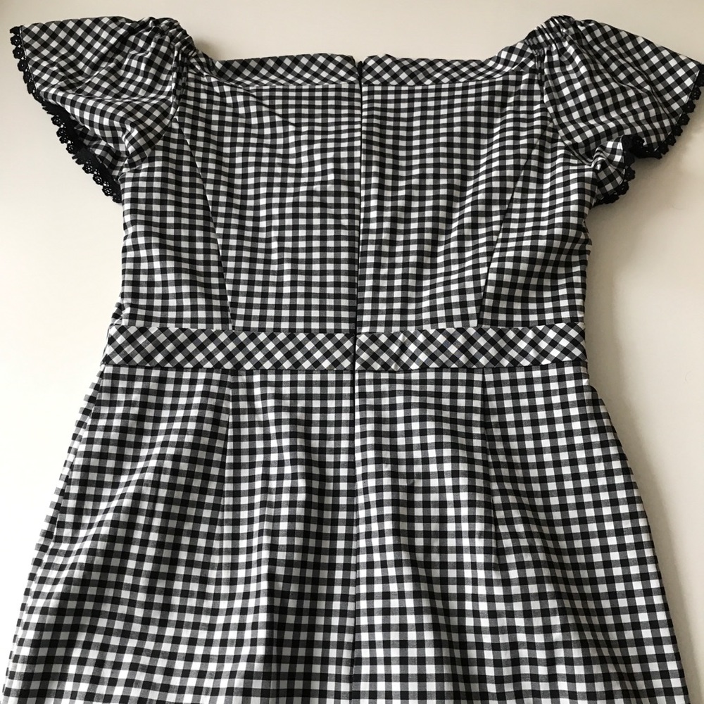 Lovely black checkered off the shoulder dress